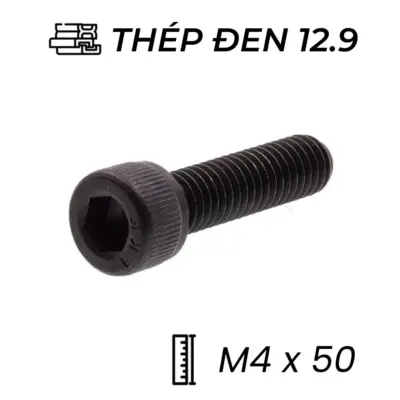 Lục Giác Chìm Đầu Trụ Thép Đen 12.9 DIN912 M4x50