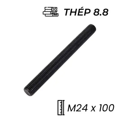 Guzong Thép Đen 8.8 M24x100