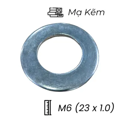 Lông Đền Phẳng Thép Mạ Kẽm M6 (23×1.0)