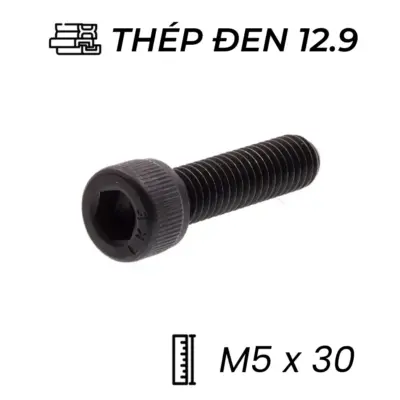 Lục Giác Chìm Đầu Trụ Thép Đen 12.9 DIN912 M5x30