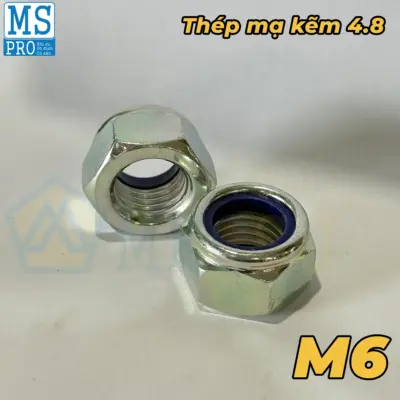 Tán Keo Thép Mạ Kẽm Trắng Cr3+ 4.8 DIN985 M6