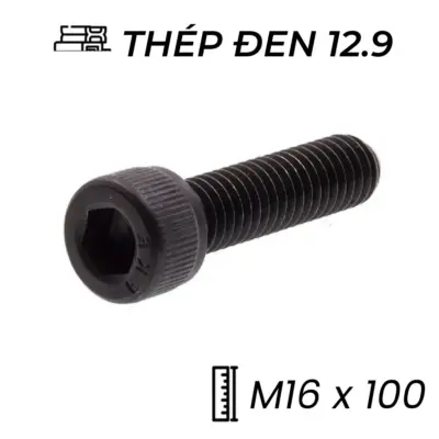 Lục Giác Chìm Đầu Trụ Thép Đen 12.9 DIN912 M16x100