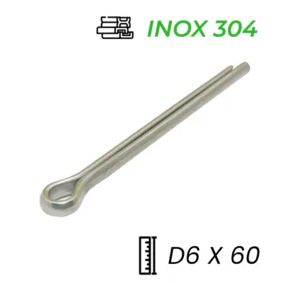 Chốt Chẻ Inox 304 (Chốt Bi) GB91 D6x60mm