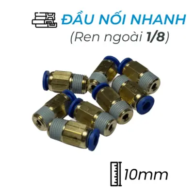 Đầu Nối Nhanh Khí Nén Ø10mm – Ren Ngoài 1/8″ CDC MPC 1001 (Màu Xanh)