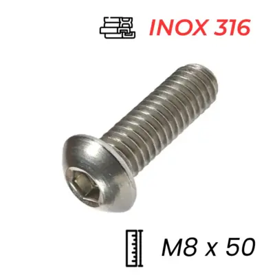 Lục Giác Chìm Mo Inox 316 ISO7380 M8x50