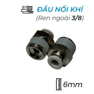 Đầu Nối Nhanh Khí Nén Ø6mm – Ren Ngoài 3/8″ CDC MPC 0603N-W (Màu Trắng)