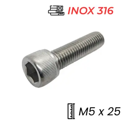 Lục Giác Chìm Đầu Trụ Inox 316 DIN912 M5x25