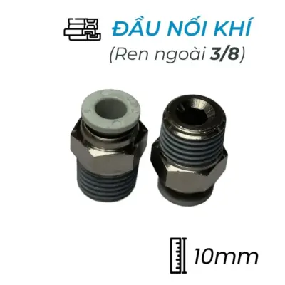 Đầu Nối Nhanh Khí Nén Ø10mm – Ren Ngoài 3/8″ CDC MPC 1003N-W (Màu Trắng)
