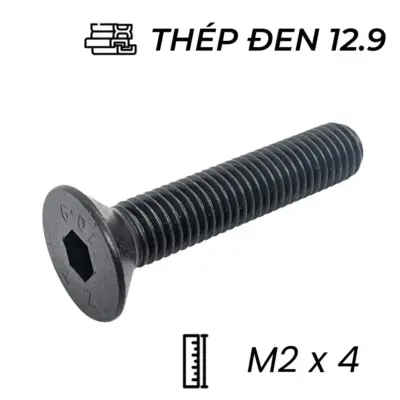 Lục Giác Chìm Col Thép Đen 12.9 DIN7991 M2x4