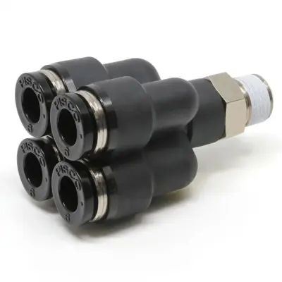 Đầu Nối Nhanh Khí Nén Dạng Chữ Y Bốn Nhánh Ren Ngoài Pisco PRX1/4-N1U
