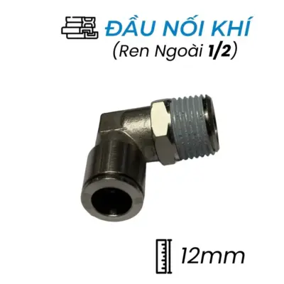 Đầu Nối Nhanh Khí Nén Đồng Cong Ø12mm – Ren Ngoài 1/2″ CDC BPL 12R04