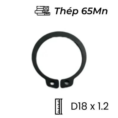 Phe Gài Trục Thép 65Mn DIN471 D18x1.2 (25Cái/Bịch)