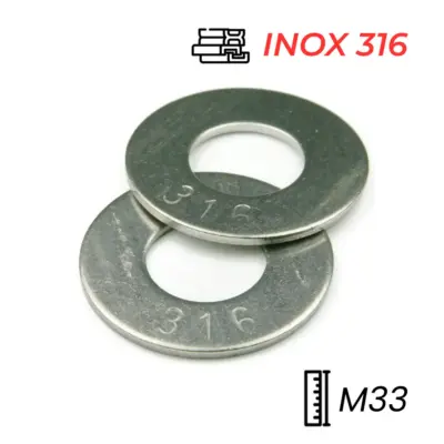 Lông Đền Phẳng Inox 316 DIN125 M33
