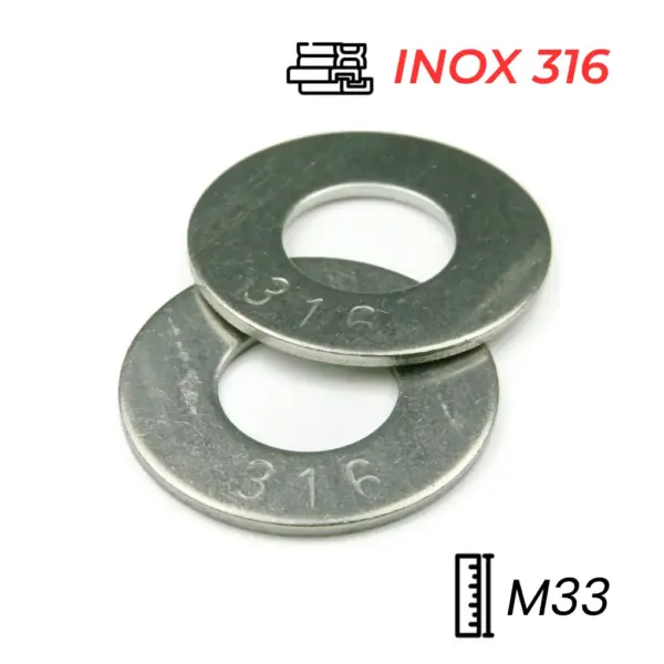Lông Đền Phẳng Inox 316 DIN125 M33