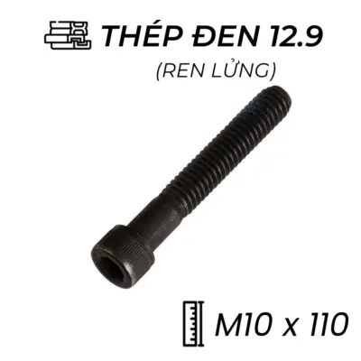 Lục Giác Chìm Đầu Trụ Thép Đen 12.9 DIN912 M10x110 Ren Lửng