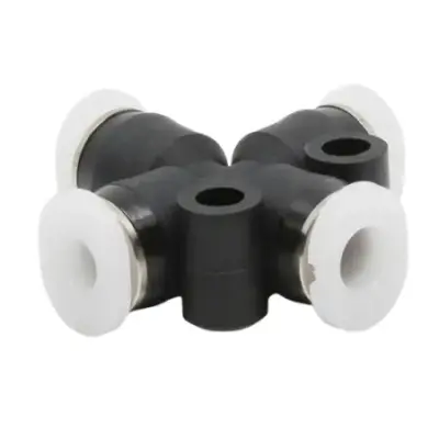 Đầu Nối Nhanh Khí Nén Ngã 4 Dạng Nối Giảm Pisco PZB6-1/8M