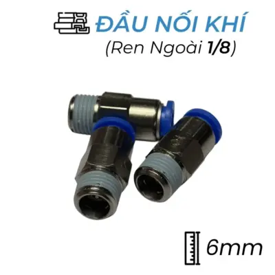 Đầu Nối Nhanh Khí Nén Tự Ngắt Ø6mm – Ren Ngoài 1/8″ CDC SPC 0601