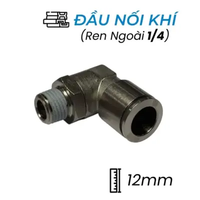 Đầu Nối Nhanh Khí Nén Đồng Cong Ø12mm – Ren Ngoài 1/4″ CDC BPL 12R02