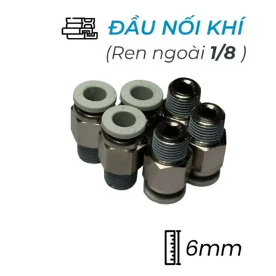 Đầu Nối Nhanh Khí Nén Ø6mm – Ren Ngoài 1/8″ CDC MPC 0601N-W (Màu Trắng)