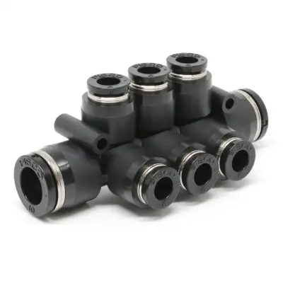 Đầu Nối Nhanh Khí Nén Chữ T 8 Ngã Dạng Nối Giảm Pisco PKVG10-6W