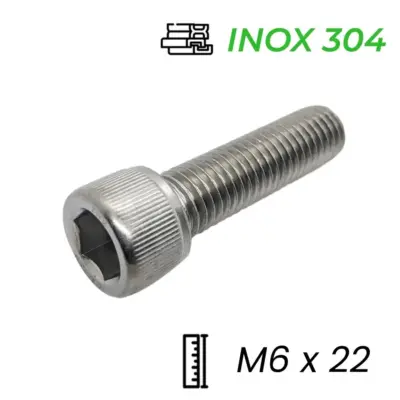 Lục Giác Chìm Đầu Trụ Inox 304 DIN912 M6x22