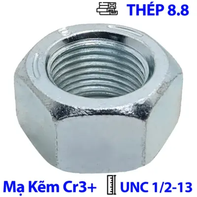 Tán Thép Mạ Kẽm Trắng Cr3+ GR 5 UNC 1/2-13