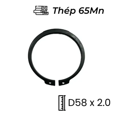 Phe Gài Trục Thép 65Mn DIN471 D58x2.0