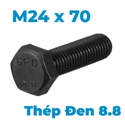Bulong Thép Đen 8.8 DIN933 M24x70