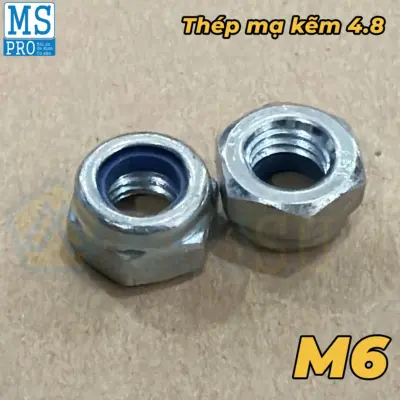 Tán Keo Thép Mạ Kẽm 4.8 DIN985 M6