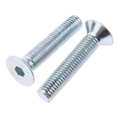 Lục Giác Chìm Col Thép Mạ Kẽm Trắng Cr3+ 10.9 DIN7991 M4x16 (50Cái/Bịch)