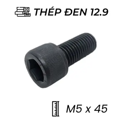 Lục Giác Chìm Đầu Trụ Thép Đen 12.9 DIN912 M5x45