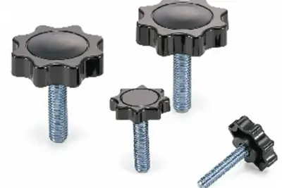 Núm Vặn Nhựa 8 Cánh Ren Ngoài OD30 M8 NBK Dòng KP