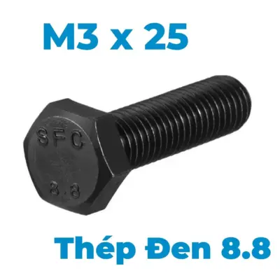 Bulong Thép Đen 8.8 DIN933 M3x25