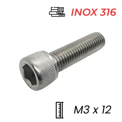 Lục Giác Chìm Đầu Trụ Inox 316 DIN912 M3x12