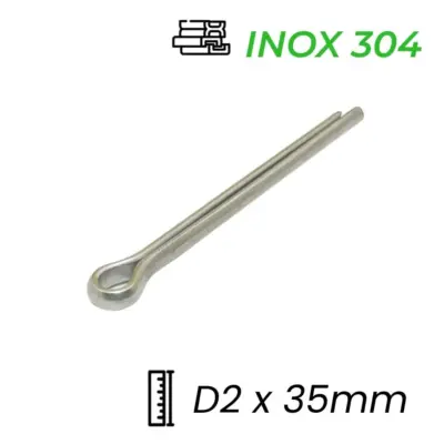 Chốt Chẻ Inox 304 (Chốt Bi) GB91 D2x35mm