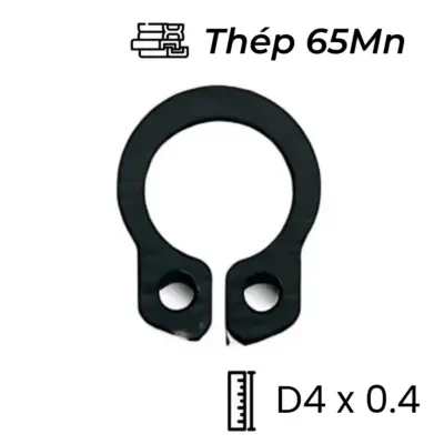 Phe Gài Trục Thép 65Mn DIN471 D4x0.4 (50Cái/Bịch)