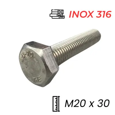 Bulong Inox 316 DIN933 M20x30