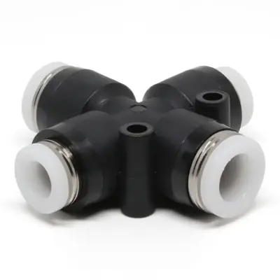 Đầu Nối Nhanh Khí Nén Ngã 4 Dạng Nối Giảm Pisco PZB5/16-1/4