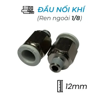 Đầu Nối Nhanh Khí Nén Ø12mm – Ren Ngoài 1/8″ CDC MPC 1201N-W (Màu Trắng)