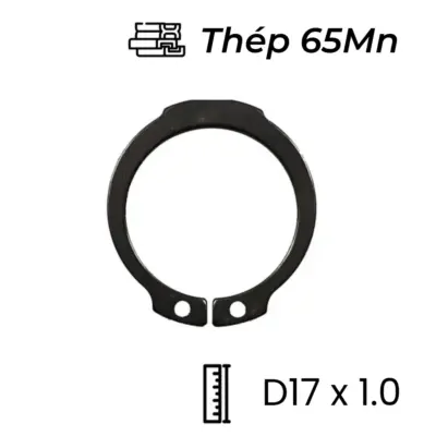 Phe Gài Trục Thép 65Mn DIN471 D17x1.0 (25Cái/Bịch)