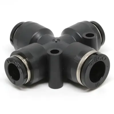 Đầu Nối Nhanh Khí Nén Ngã 4 Dạng Nối Giảm Pisco PZC10-8W