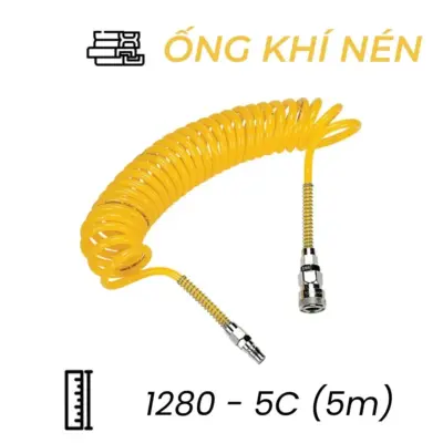 Dây Hơi Khí Nén UC Phi 12 Màu Vàng Có Khớp Nối OD12 x ID8 mm CDC UC 1280-5C (5m)