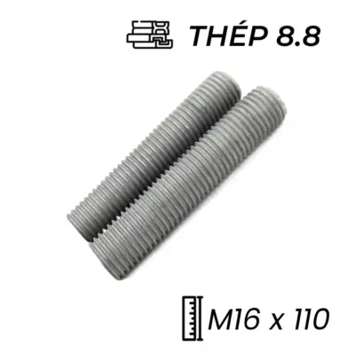 Guzong Thép Nhúng Nóng Kẽm 8.8 M16x110