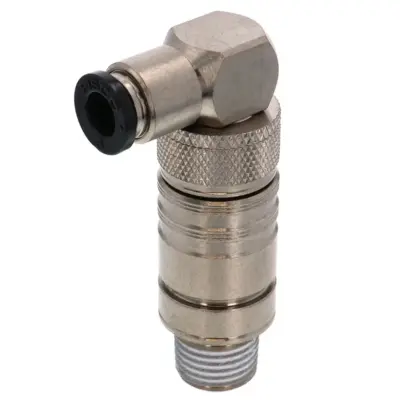 Bộ Đầu Ngạnh Nối Ống Dẫn Điều Khiển Nhiệt Độ Khuôn Đúc Dạng Cong 90°, Có Van Tự Ngắt Pisco ASL10-602