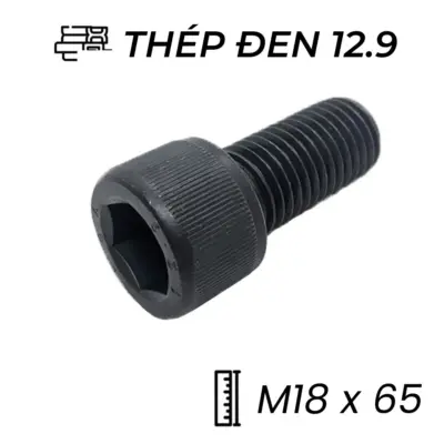 Lục Giác Chìm Đầu Trụ Thép Đen 12.9 DIN912 M18x65