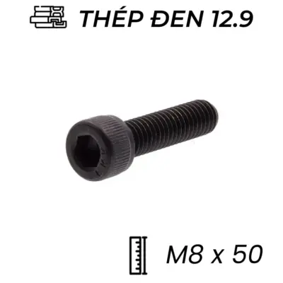 Lục Giác Chìm Đầu Trụ Thép Đen 12.9 DIN912 M8x50 (25Cái/Bịch)