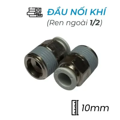 Đầu Nối Nhanh Khí Nén Ø10mm – Ren Ngoài 1/2″ CDC MPC 1004N-W (Màu Trắng)