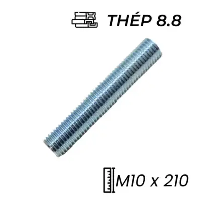 Guzong Thép Mạ Kẽm 8.8 M10x210