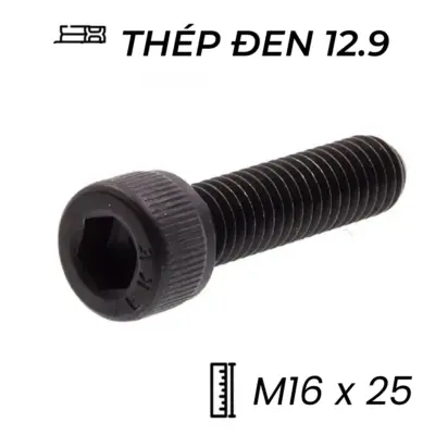 Lục Giác Chìm Đầu Trụ Thép Đen 12.9 DIN912 M16x25