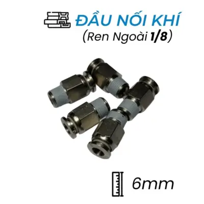 Đầu Nối Nhanh Khí Nén Đồng Ø6mm – Ren Ngoài 1/8″ CDC BPC 06R01